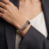 2PCS Set New Fashion Black and White Thick Double Line Metal Tube Exaggerated Hip-Hop Necklace Bracelet Set for Daily Wear