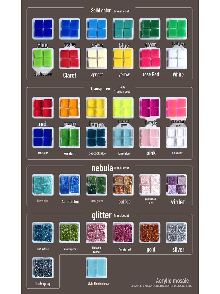 200g Bunte Runde Acryl-Mosaiksteine für DIY-Kunstprojekte