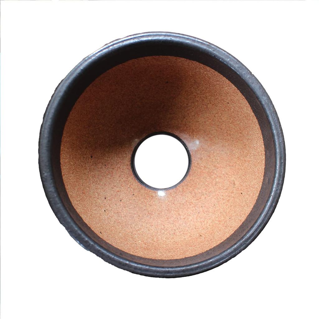 Umekichi Bonsai Black Matte Bottomed Bonsai Pot 5 Shigaraki for Tuberous Small Ceramic Piece Supplies, (Size (approx. 14.5cm)), Ware, Wildflowers,