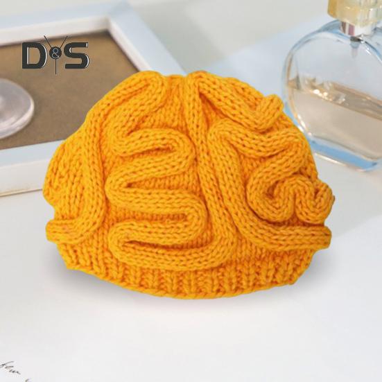 Cappello a Cervello Spaventoso Halloween Berretto Lavorato a Maglia Elastico Spesso per Adulti Bambini Skullies Tieniti Caldo all'Aperto Cappellino per Bambini Copricapo Invernale