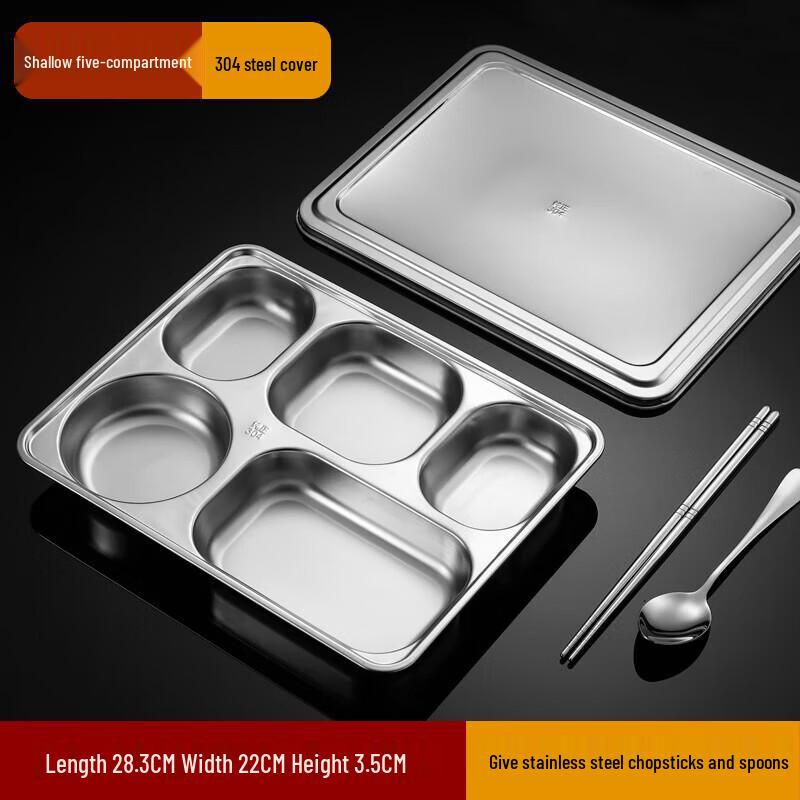 

Stainless Steel Divided Lunch Plate (2-Pack)
