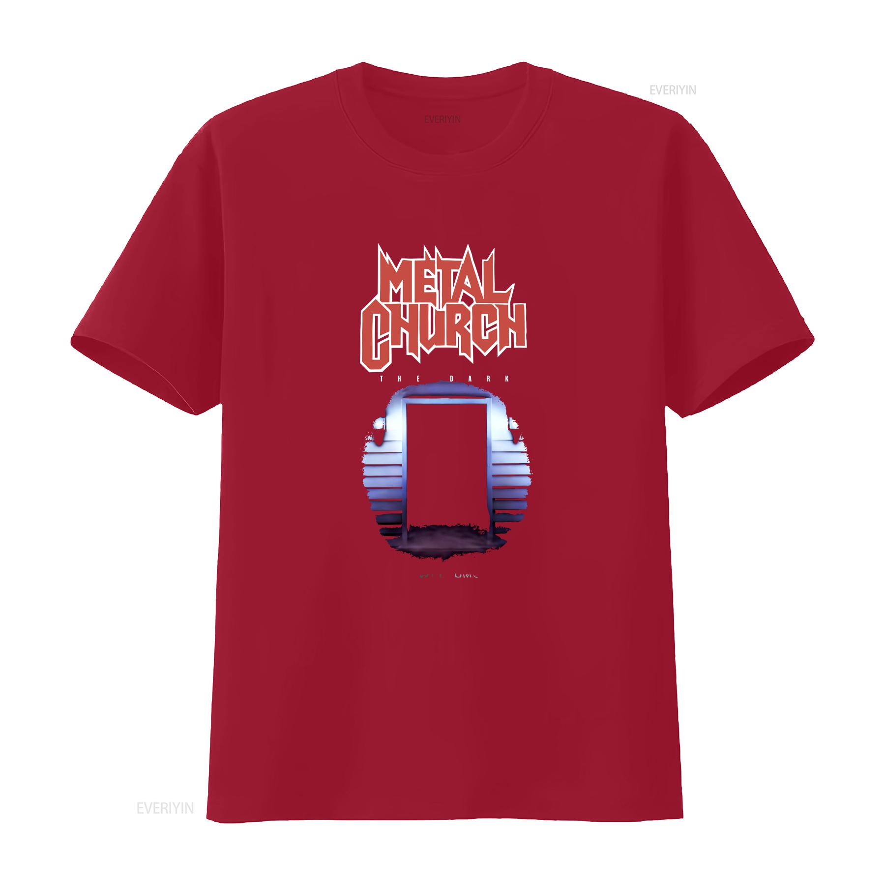 Metal Church T shirt The Dark vintage Washed Versatile streetwear Stretched Breathable fashion Unisex designer clothes graphic S