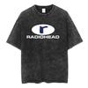 Radiohead Globe Rock Band Vintage Washed T Shirts Men Women Clothing Hip Hop Gothic Retro Casual Oversized T-shirts Streetwear