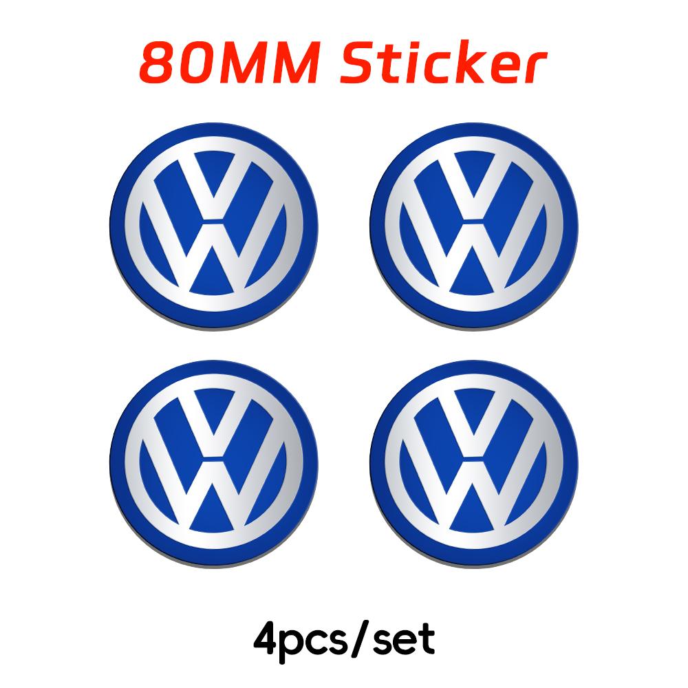 Pour VW Volkswagen Jetta MK5 Golf 4 pièces Pour Volkswagen VW 70mm 80mm 90mm 100mm 120mm Emblème de Voiture Cache-Moyeux Badge Autocollant