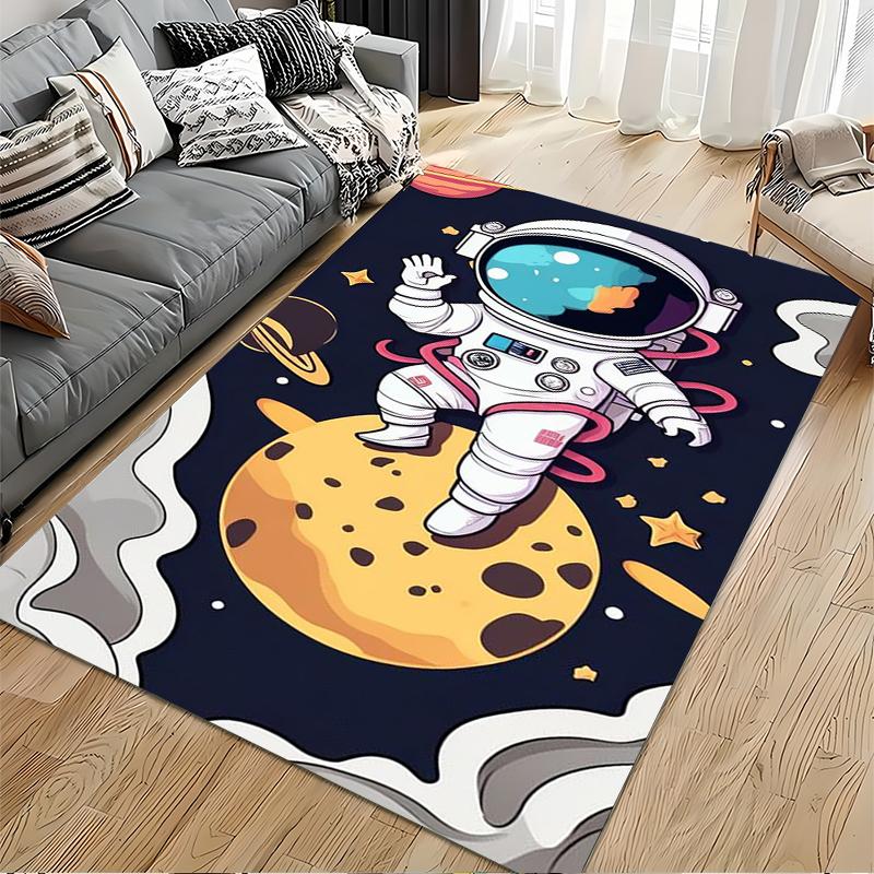 Astronaut Space Adventure Design Carpet with Planet and Stars Theme Suitable for use as an anti-slip for living room bedroom sofas