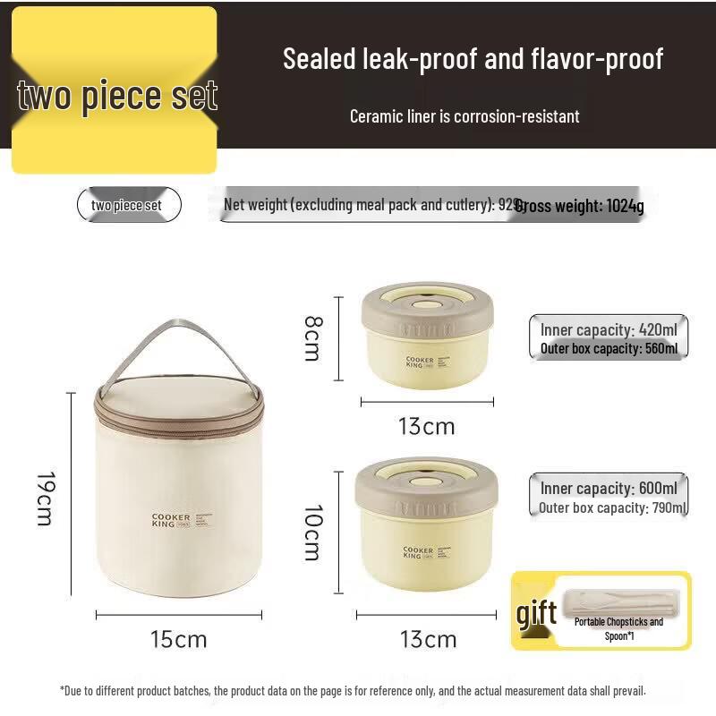 COOKER KING Ceramic Thermal Lunch Box Set