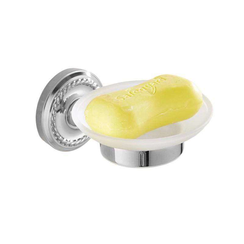 Badezimmer-Handtuchhalter-Set im europäischen Stil, Silber, Vollkupfer