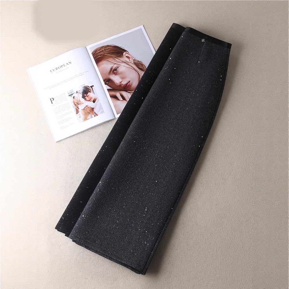 2025 Autumn/Winter Women's High-Waisted Sequin Midi Skirt – Slim-Fit, Fashionable, Hip-Hugging, Straight-Leg Design.