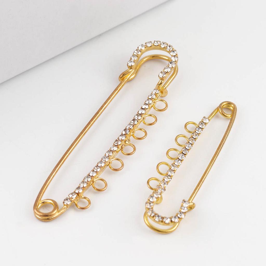 New 2pcs/lot Wedding Brooch Safety Pins Needles Brooch Inlaid With Zircon Brooch Zircon Pin Accessories Jewelry Making Findings