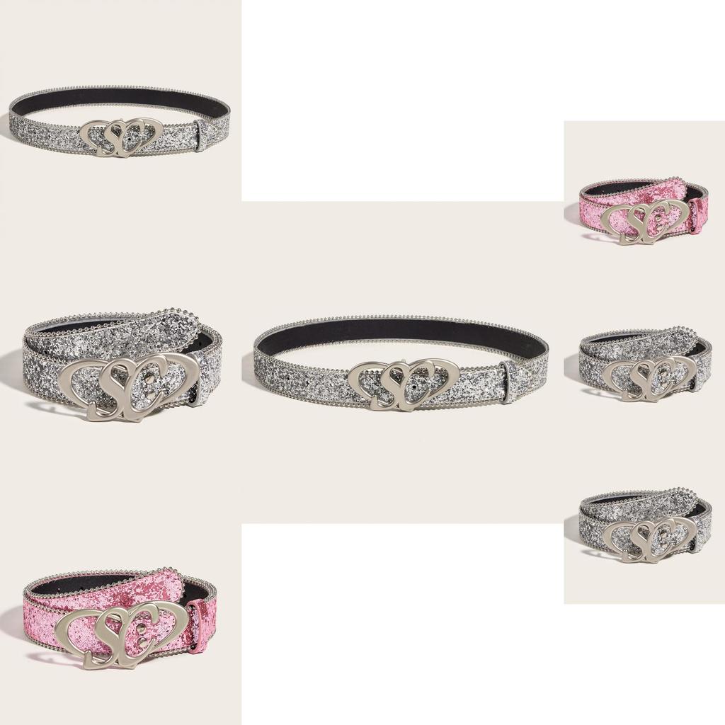 Fashionable Gold Glitter Belt Decorative Sequin Waistband Design