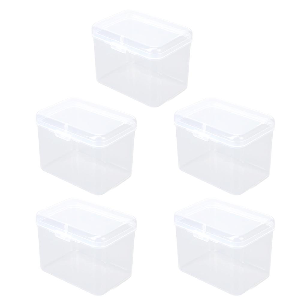 5PCS Sponge Transparent Storage Box Multipurpose Portable Clear Small Plastic Container