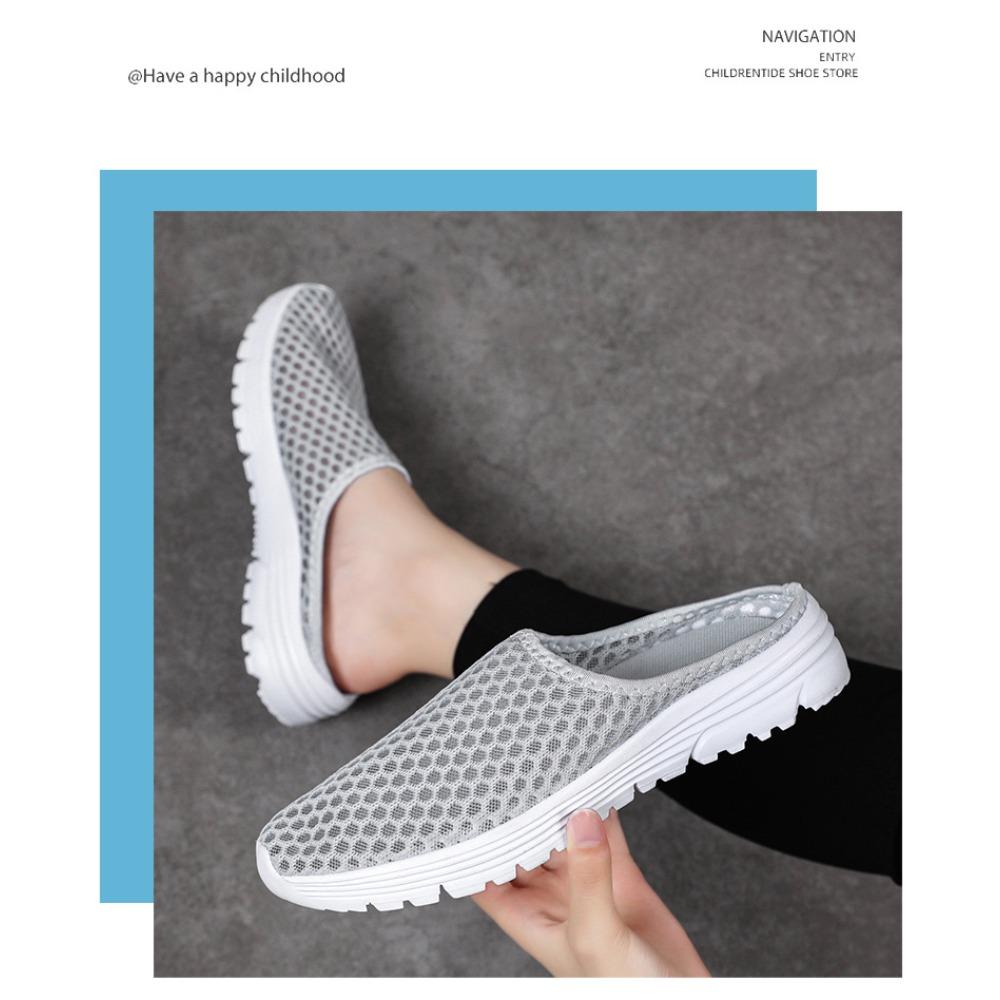 Damen Slip-On Freizeitschuhe Atmungsaktives Mesh Halbschuhe Weiche Sohle Bequeme Gehschuhe Übergröße Leichte Alltagsschuhe
