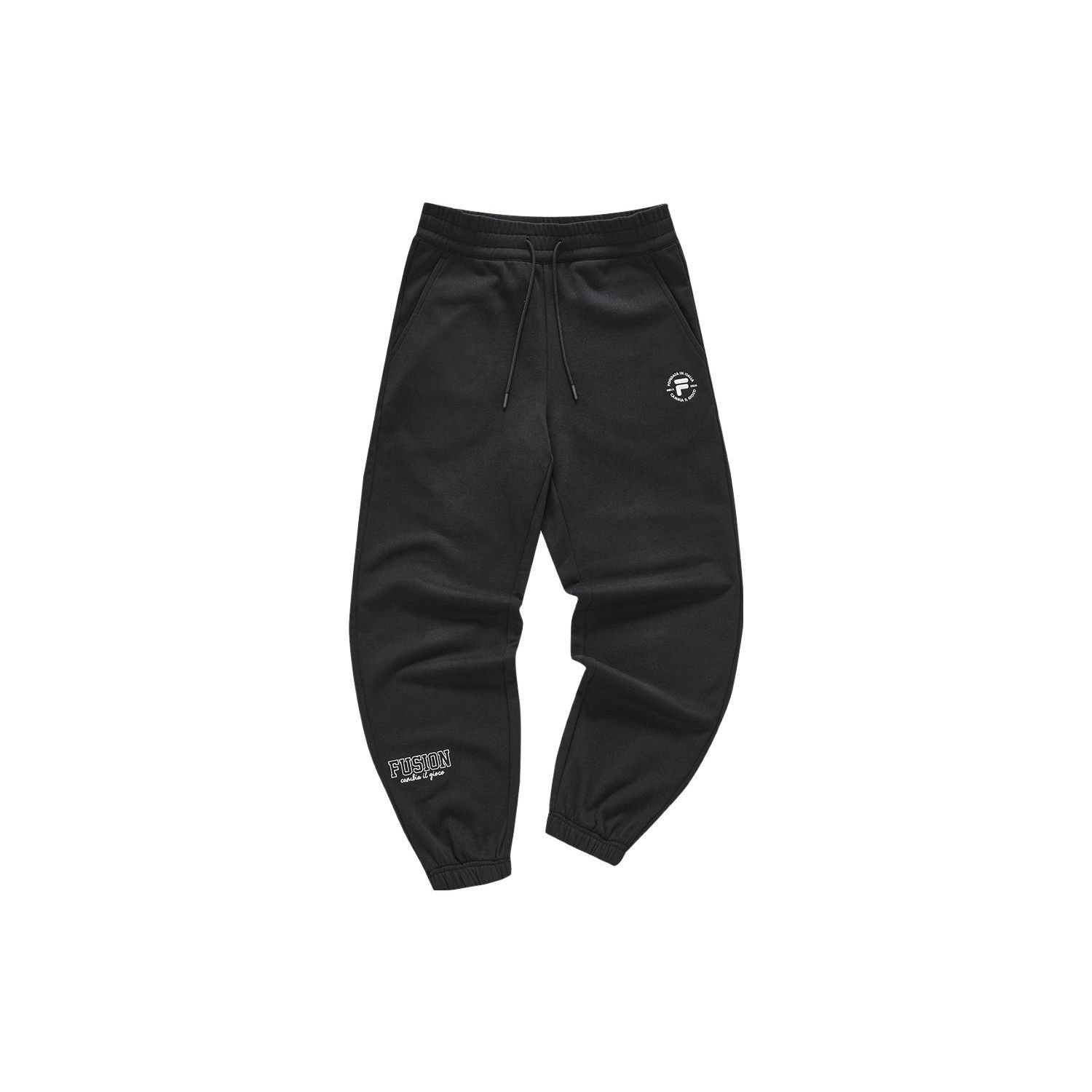 

FILA Letter Print Cuffed Knit Sports Pants Men bottoms Black T11M345603F-BK XL