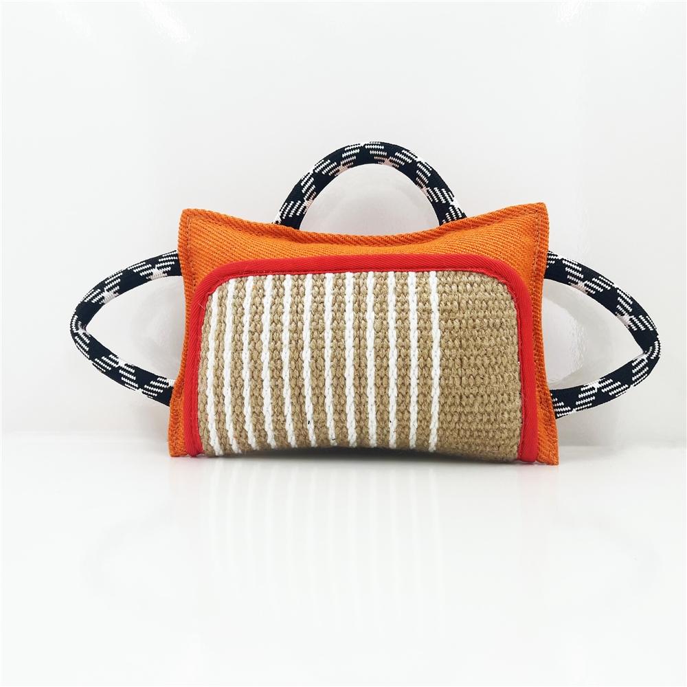 Heavy-Duty Jute Chew Toy for Large Dogs Tear-Resistant Braided Pillow with 3 Handles Reinforced Layer | Aggressive Chewer Proof