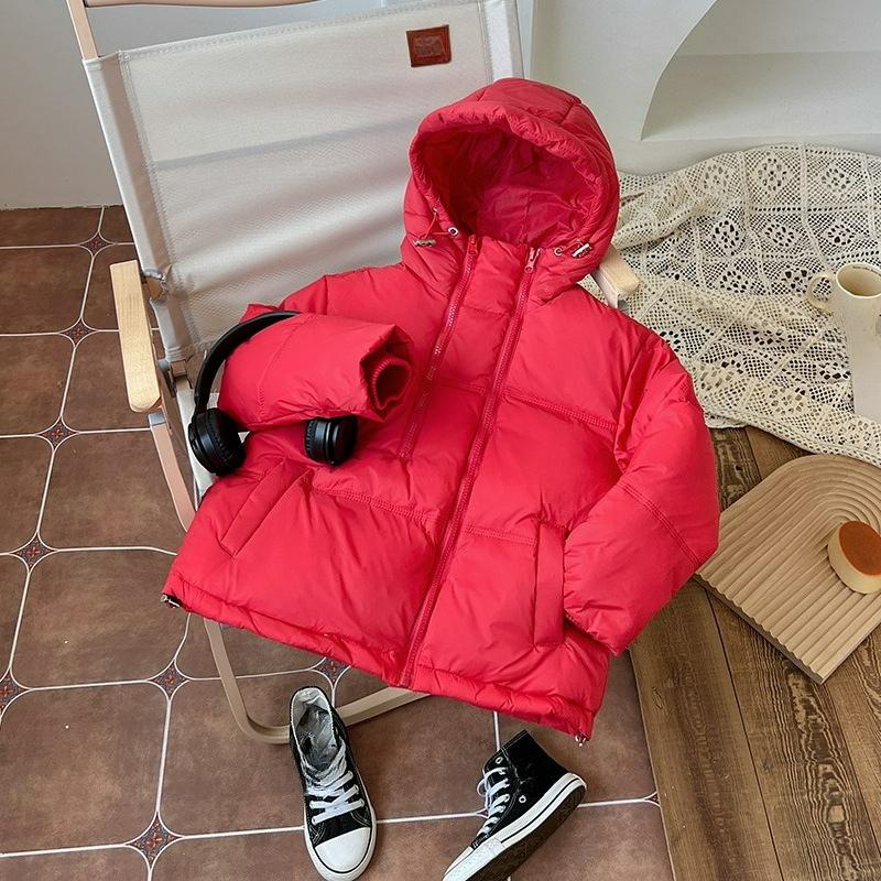 

Детские плюшевые пуховики, Средние и Большие Семейные Мужские и Женские Детские Школьные Формы, Осенне-Зимние Утепленные Пуховики-Булочки для Малышей 120 красный