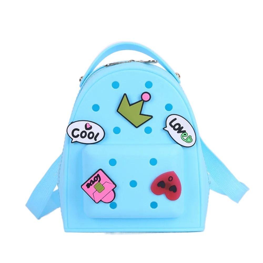 Adjustable Straps Kids Schoolbags Zippered Kindergarten Knapsack Fashion Silicone Backpack  Ladies