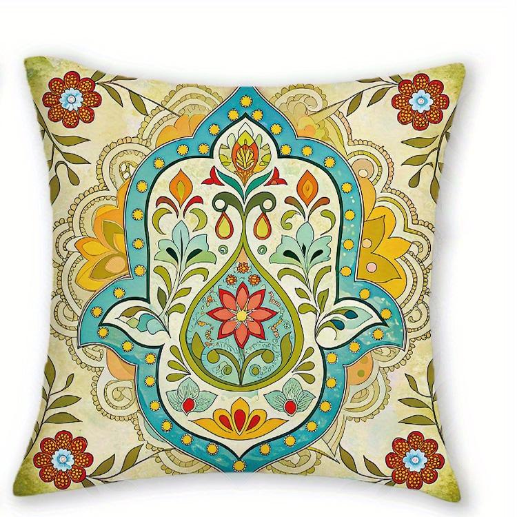 1/4pcs Bohemian Vintage Floral Mandala Throw Pillow Covers  Boho Decorative Cushion Cases for Home Sofa Bedroom Cushion Cover