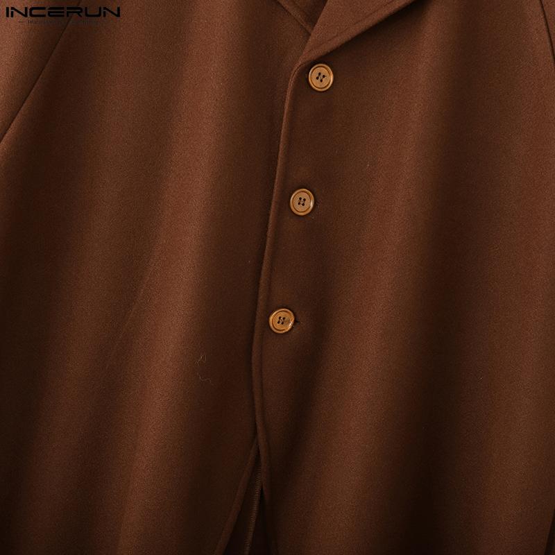 INCERUN Men Casual Baggy Irregular Splits Cloak Long Cape Coats Windbreaker