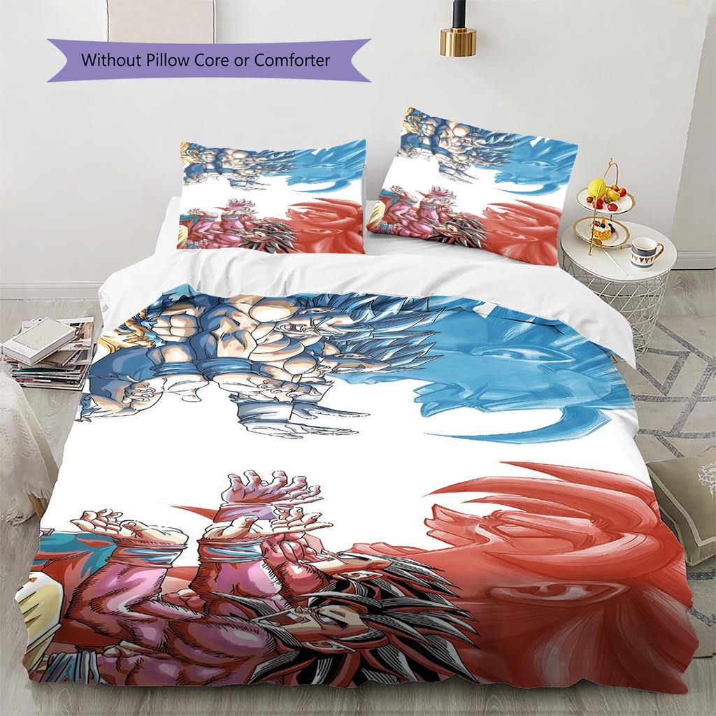 Biancheria da letto con motivo Son Goku, Set piumone Copripiumone Federa Regalo di compleanno per la casa (1 * copripiumino + 2 * federa, senza nucleo)