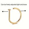 Fake Nose Ring Hoop Lip Labret Ring for Women Non Pierce Hoop Nose Ring Septum Hoop Ring Tragus Rook Ring Non Piercing Jewelry