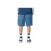 Li-Ning Basketball Series Solid Color Logo Embroidered Elastic Waist Denim Shorts Unisex Bottoms Blue AJSR009-1