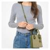 Michael Kors Mercer Solid Color Cowhide Accordion Bag Portable Shoulder Crossbody Bag Mini Women's Avocado Green