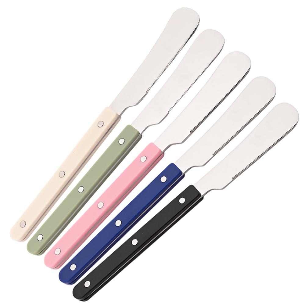 5Pcs Butter Knife Cheese Dessert Knife Stainless Steel Jam Knife Cutlery Toast Wipe Cream Bread Cheese Cutter Kitchen Tools