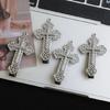 Edgy Crosses Design Hair Clip For Women Fretwork Metal Barrettes Gothic Hairpin Punk Fashion Accessory