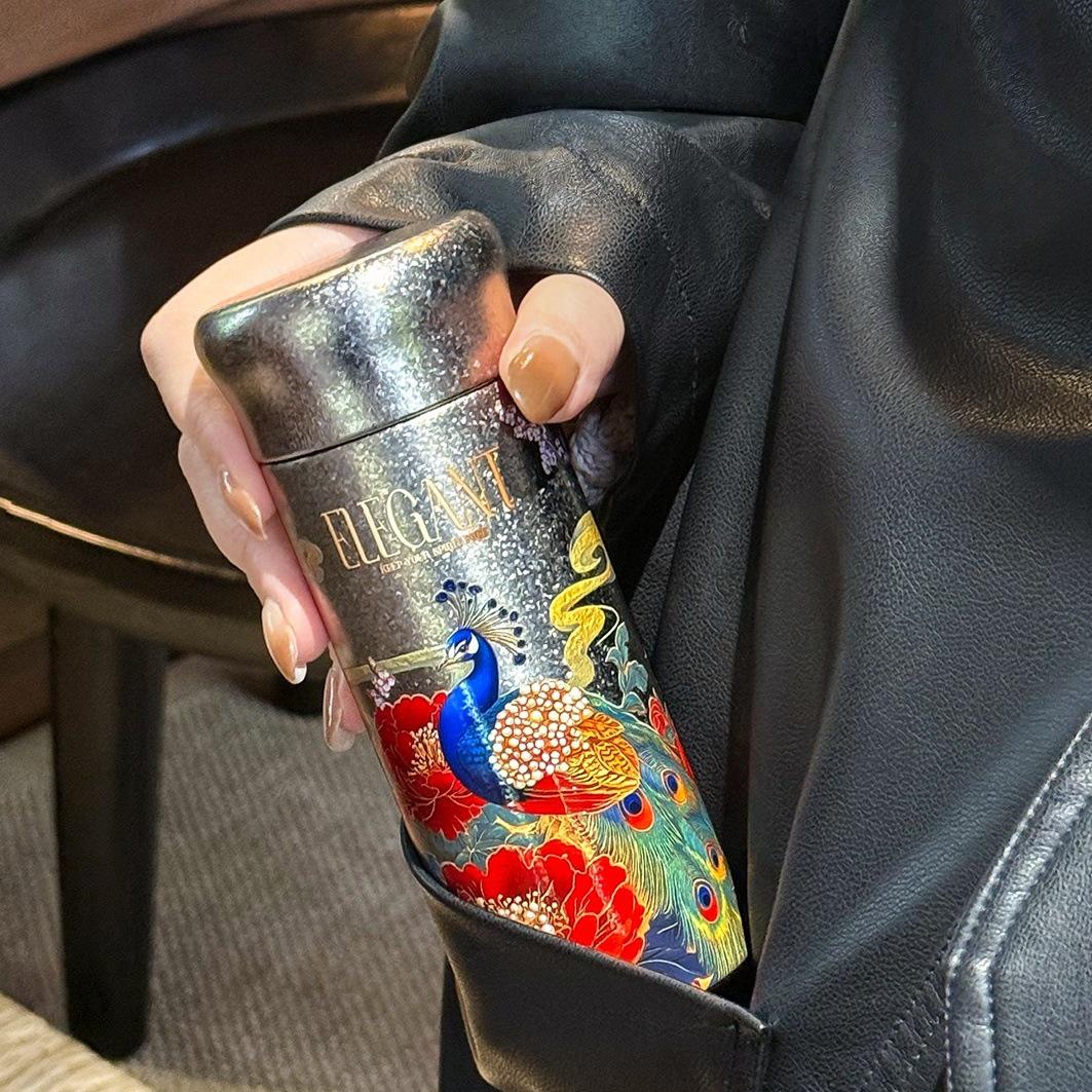 

Modern Titanium Double-Wall Insulated Tea Steeper Cup, Large Capacity, Unisex Pure Titanium Inside and Out