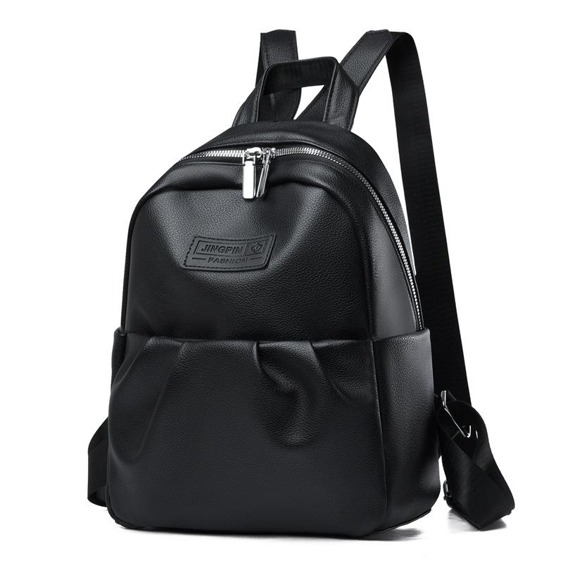 

Сумка летняя ПУ рюкзак женская мода походная дорожная сумка однотонный рюкзак сумка чёрный