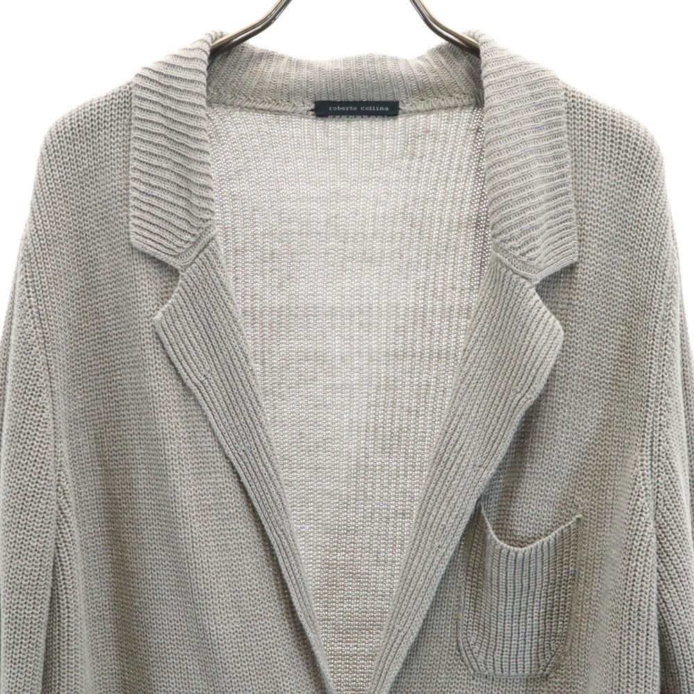 ROBERTO COLLINA Made in Italy Linen Long sleeve knit cardigan 52 gray Men's Used