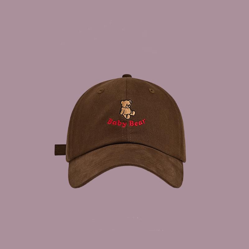 Cute cartoon embroidered baseball cap women's new versatile face cap men's sun hat tide