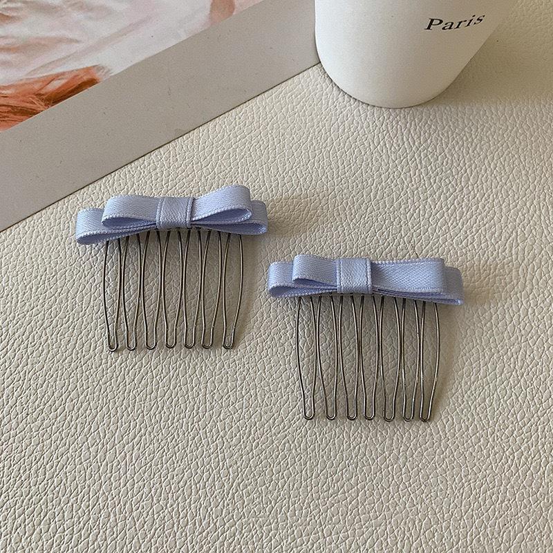2Pcs Inserted Comb Bow Hair Comb Adornment Hair Clip Versatile Simple Anti-Skid Curl Bangs Side Top Clip Hair Accessories