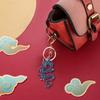 Eye Catching Key Chain Pendant Chinese Dragon Key Rings for Phones Crystal Decor