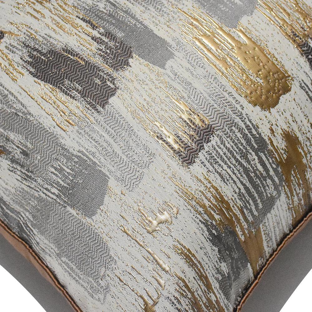 Geometrische Kissenhülle in Gold-Kaffee: Moderne luxuriöse abstrakte Kissenhülle für Sofa und Wohnzimmer