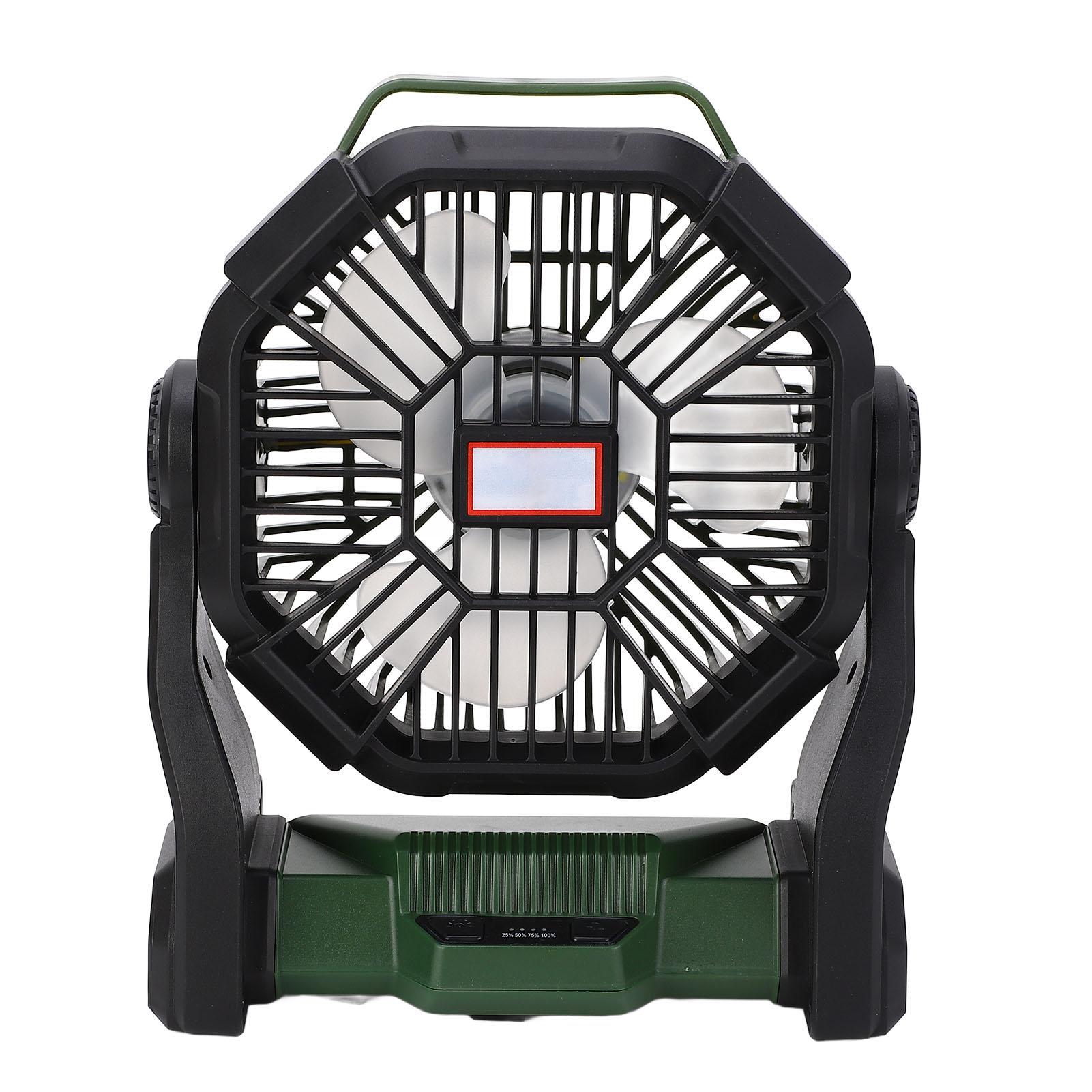 

Вентилятор для кемпинга со светодиодным фонарем, многофункциональный портативный вентилятор для кемпинга емкостью 8000 мАч, внешний аккумулятор для зелёный