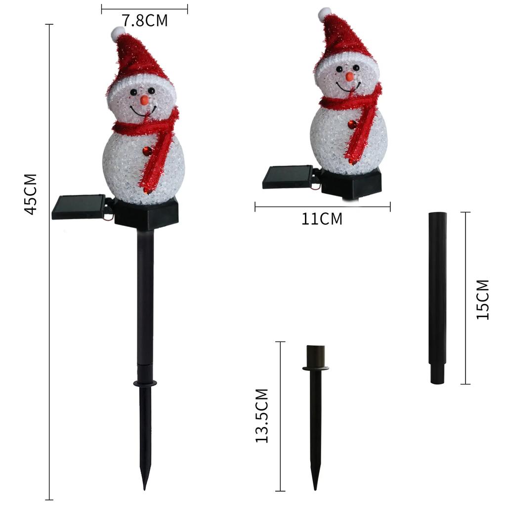 New Christmas Decoration Snowman Solar Garden Light Outdoor Solar Ground Plug Lights Lawn Landscape Light Atmosphere Lights