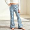 Kids Fashion High Waist Flared Pants Printed Bell Bottom Trousers for Everyday Wear