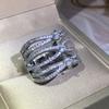 925 Silver Luxury Bridal Marriage Rings Special-interested Dazzling Crystal CZ Stone Simple Stylish Women Trendy Jewelry Rings