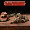 1Pc Moveable Body Joints Antique Alloy Chinese Lucky Dragon Desktop Office Crafts 3D Dragon Statue Ornament Home Decoration Gift