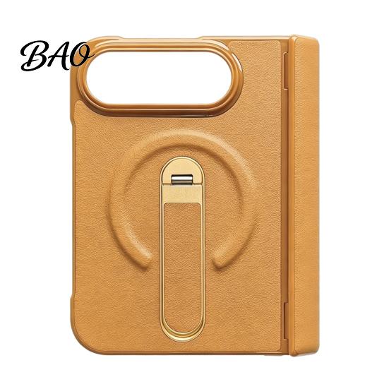 Folding Phone Case with Screen Protector Faux Leather for iPhoneDuo, Protective Cover Hinge Protection, Scratch Resistant Shell Magnetic Built-in And