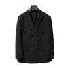 Men's Double-Breasted Striped Stretch Suit Set, Loose Fit, Plus Size for Big & Tall, Perfect for Weddings.