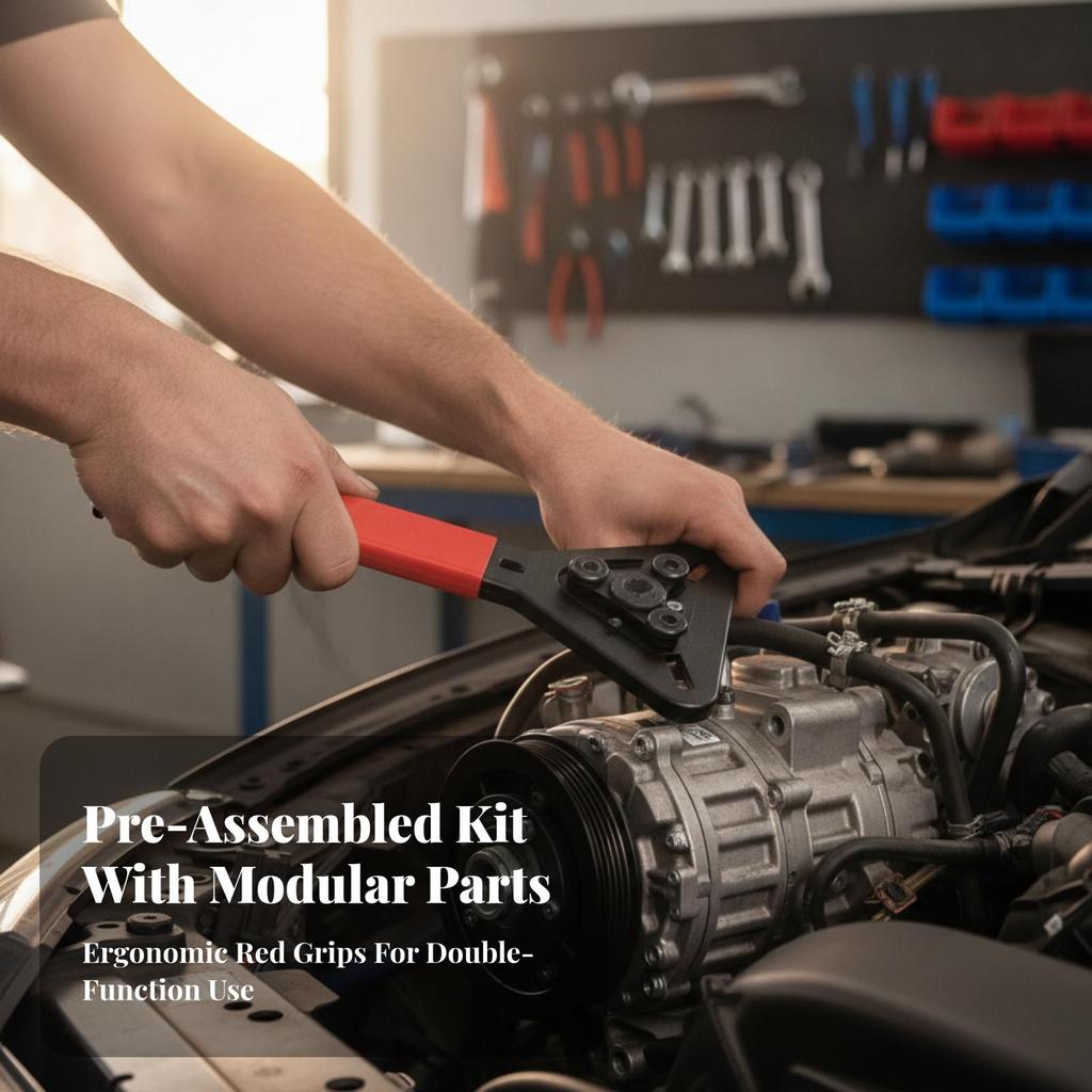 Compressor Clutch Wrench with Bolts Long-Lasting for Mechanics, Car Owners