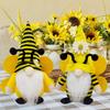 New Spring-Summer Bee Festival Knitted Sunflower Gnome Ornament