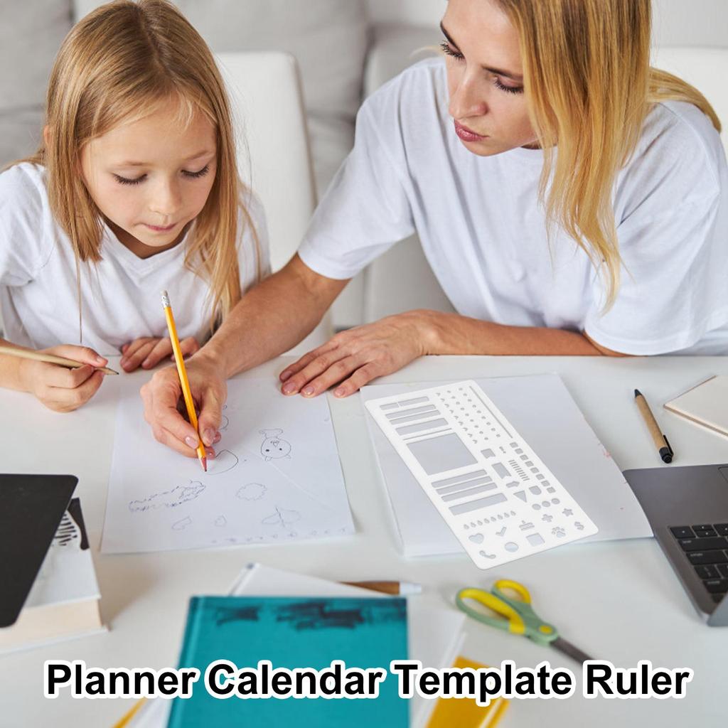 Reusable Planner Stencil Calendar Stencil Ruler Dotted Accessories for Habit Tracker Lists Planning Banners Lettering Stamps