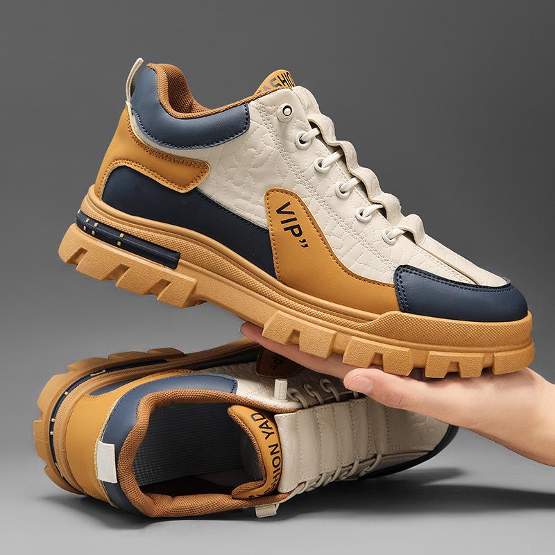 2025 spring new platform men's board shoes fashion trend youth tooling shoes casual shoes British style men's shoes