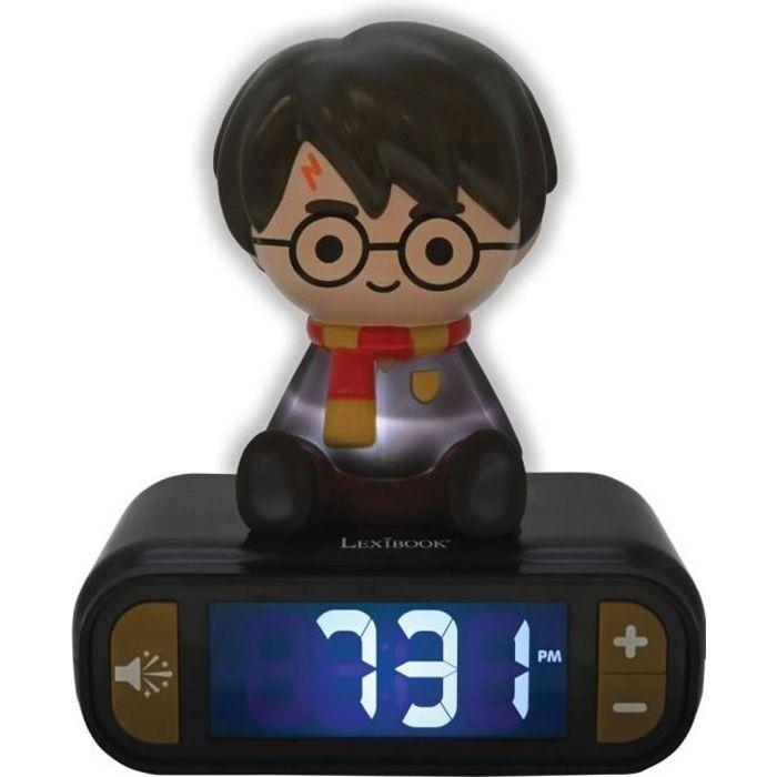 LEXIBOOK - Réveil veilleuse Harry Potter - Sons et mélodies, écran LCD rétro-éclairé et lumineux - Noir