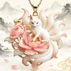 1Pcs Cute & Aesthetic Trendy Exquisite Jewelry Gifts New Chinese Style Nine-Tailed Fox Enamel Pendant Necklace For Women Friends
