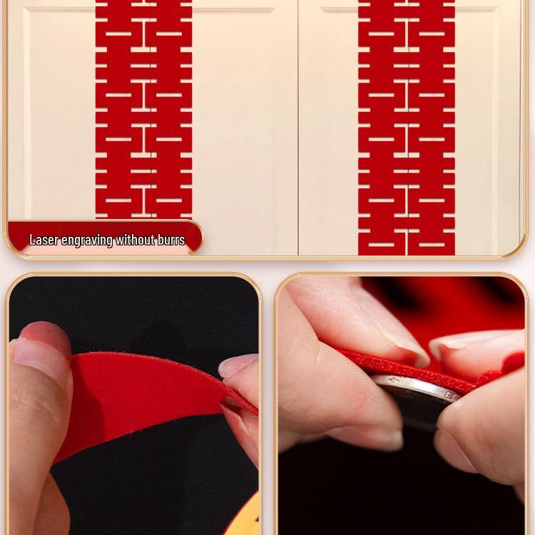 Wedding Ceremony Double Happiness Wall Sticker - Long Strip Simple Design