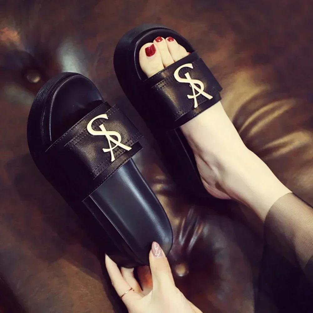 Slippers Luxury Shoes Women Platform Design Slides Letters Ladies Shoes Casual Slipper Outside Non-slip Slippers Sandals